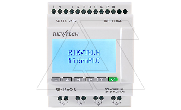 Программируемый логический контроллер SR-12AC-R, 110_240VAC, 8DI, 4RO(10A), RTC, FBD, Ethernet, ЖКИ Программируемый логический контроллер SR-12AC-R, 110_240VAC, 8DI, 4RO(10A), RTC, FBD, Ethernet, ЖКИ