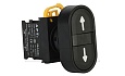 Кнопка двойная PB3E, черный/черный, стрелка вверх/вниз, 1NO+1NC, 6A 230VAC/24VDC, без подсветки, 22mm, IP65 от интернет-магазина amperkin.by