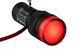 Индикатор светодиодный моноблочный AD16-16C, красный, LED 220VAC/DC, 16mm, IP50 от интернет-магазина amperkin.by