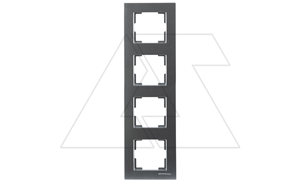 Rita - Рамка 4 поста, вертикальный монтаж, нерж. сталь