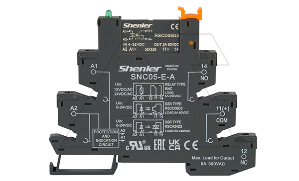 Реле интерфейсное полупроводниковое RSCD06D3 с колодкой SNC05-E-A, винтовой зажим, 1NO, 3A(60VDC), 12_24VDC, LED, W=6.2mm Реле интерфейсное полупроводниковое RSCD06D3 с колодкой SNC05-E-A, винтовой зажим, 1NO, 3A(60VDC), 12_24VDC, LED, W=6.2mm