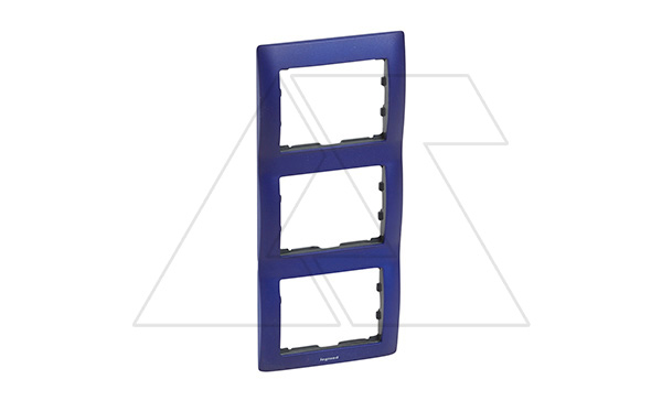 Galea Life - Рамка Metallic на 3 поста вертикальная, Magic Blue