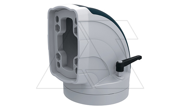 Держатель панели поворотный (310°) угловой (90°) с фиксацией ETR120, ⌀130мм, RAL7035/RAL5020, m=2,4кг