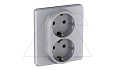Inspiria - Розетка 2x2P+E нем. стд. (алюминий) от интернет-магазина amperkin.by