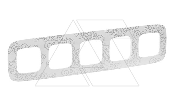 Valena Allure - Рамка 5 постов верт/гориз, нарцисс хром