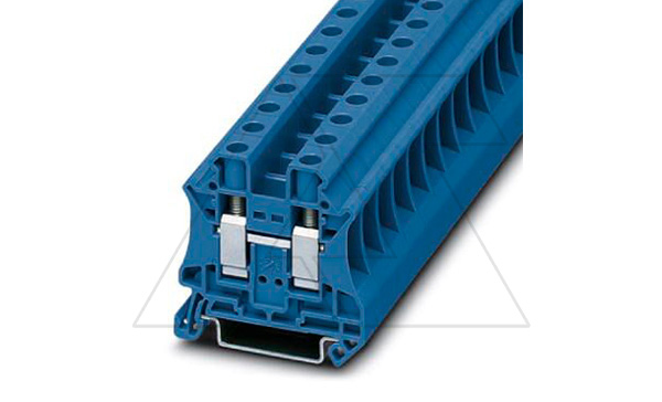 Клемма проходная UT 10 BU /10,2mm, винтовая, 2 присоед., 10(max 16)mm2, 57A, 1000V, синяя Клемма проходная UT 10 BU /10,2mm, винтовая, 2 присоед., 10(max 16)mm2, 57A, 1000V, синяя