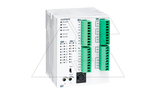 Программируемый логический контроллер DVP28SV11S2, 16DI, 12TO(PNP), 24VDC, 30K шагов, RS232, RS485