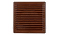 Решетка вентиляционная с косыми ламелями, с сеткой, квадратная, 172х172мм, с выводом 140x140мм, пластик, коричневый от интернет-магазина amperkin.by