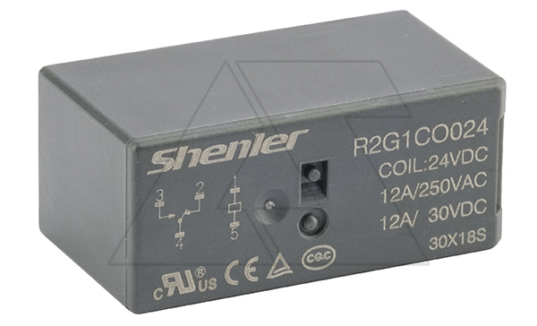 Реле R2G1CO024, 1CO, 12A(250VAC/30VDC), 24VDC,  растр. 3,5mm Реле R2G1CO024, 1CO, 12A(250VAC/30VDC), 24VDC,  растр. 3,5mm