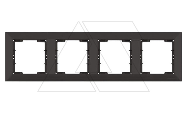 Daria - Рамка 4 поста, к механизмам серии 21, горизонтальный монтаж, черный мат