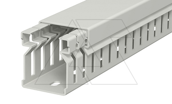 Перфокороб LK4 30025, органайзер для шкафов, 30 x 25 мм (глубина х ширина крышки), L=2000мм, RAL 7030 серый