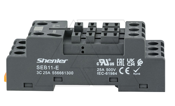 Цоколь SEB11-E, 25A(500V), винтовой зажим, черный, на рейку DIN35, для REH, RPW, RM, 62.31, 62.32, 62.33 Цоколь SEB11-E, 25A(500V), винтовой зажим, черный, на рейку DIN35, для REH, RPW, RM, 62.31, 62.32, 62.33