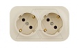 Quteo - Розетка двойная 2x2P+E, накладной монтаж, защ. шторки, винт.зажимы, со смещением контактов 45°, сл. кость от интернет-магазина amperkin.by