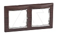 Valena - Рамка 2 поста верт/гориз, темное дерево/серебро от интернет-магазина amperkin.by