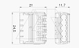 Клемма 61 525 FL универсальная, 5 контактов 0,2...2,5мм², 24А, 450V, поликарбонат от интернет-магазина amperkin.by Клемма 61 525 FL универсальная, 5 контактов 0,2...2,5мм², 24А, 450V, поликарбонат от интернет-магазина amperkin.by