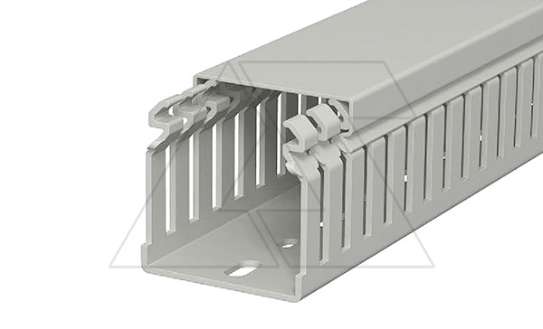 Перфокороб LKV 50050, органайзер для шкафов, 50 x 50 мм (глубина х ширина крышки), L=2000мм, RAL 7030 серый