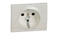 Galea Life - Обрамление для розетки 2Р+Е нем.стд. со шторками, Pearl от интернет-магазина amperkin.by