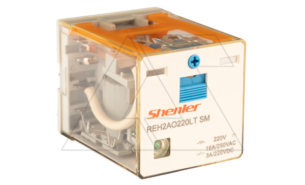 Реле REH2AO220LTSM, 2NO, 16A(400VAC)/ 10A(220VDC), 220VDC(0,65Un) RZA,  мех. инд., тест-кнопка, LED, магнит Реле REH2AO220LTSM, 2NO, 16A(400VAC)/ 10A(220VDC), 220VDC(0,65Un) RZA,  мех. инд., тест-кнопка, LED, магнит
