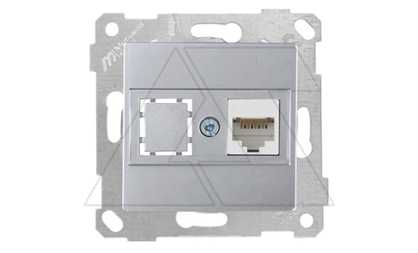 Rita - Розетка 1хRJ-45 кат. 6 UTP, нерж. сталь