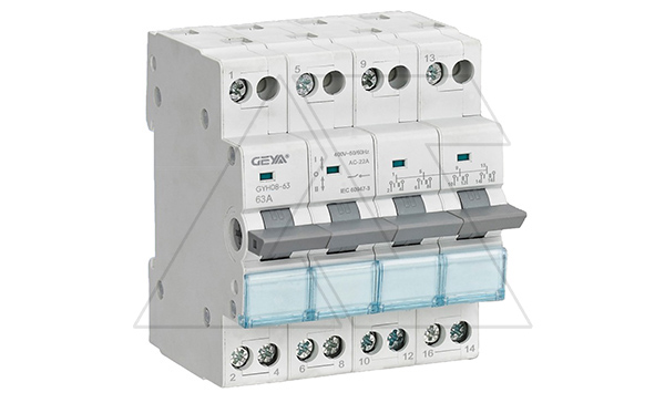 Переключатель модульный GYHO8-63, 4CO, 63A(AC-22A), тип 1-0-2, 4M