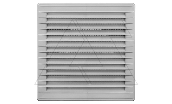 Решетка вентиляционная с сеткой квадратная 170х170мм с круглым выводом Ø150мм, пластик, серый