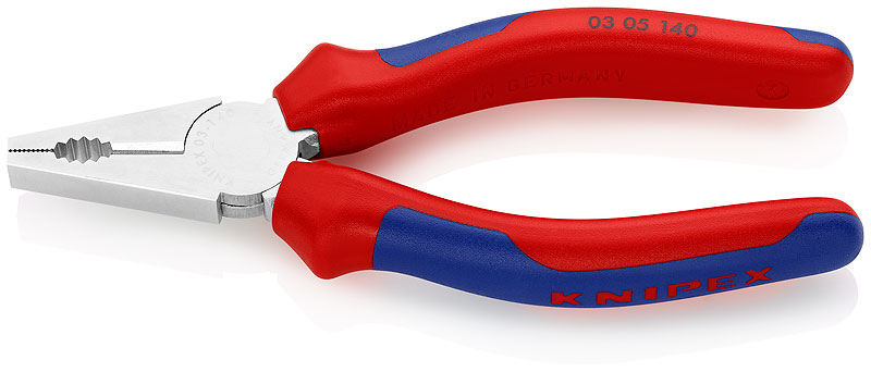 Плоскогубцы комбинированные, L-140 мм, хром., 2-комп. рукоятки (KNIPEX)