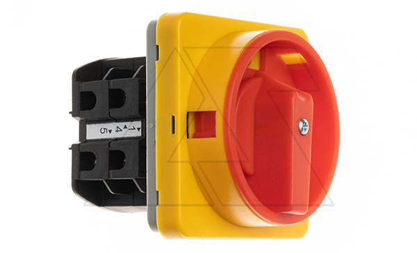 Переключатель BS 40 10 LK, аварийный, 3P, 40A, тип 0-1, 18.5kW(400VAC по АС-23), на дверь, красная блокируемая в 0 рукоятка, фронт IP40