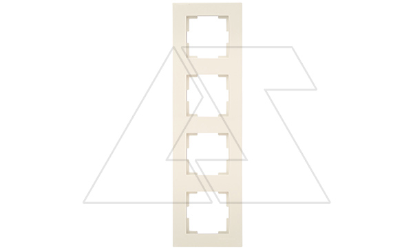 Rita - Рамка 4 поста, вертикальный монтаж, белый
