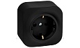 Quteo - Розетка 2P+E,накладной монтаж, винт. зажимы, чёрный матовый от интернет-магазина amperkin.by