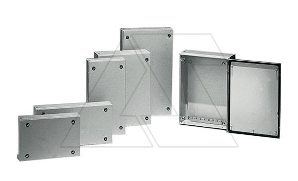 Коробка распределительная 300x400x120 (ВxШxГ) винтовое крепление крышки, сталь 1,2мм, RAL7035, IP66