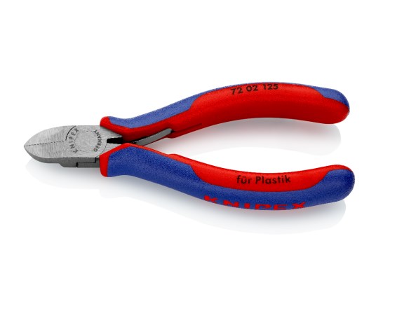 Бокорезы для пластмассы, с пружиной, удлинённые режущие кромки без фасок, L-125 мм, 2-комп. рукоятки