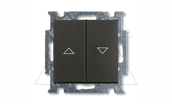 Basic 55 - Кнопка для управления рольставнями двойная (шато-черный)