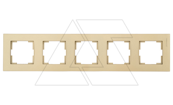 Rita - Рамка 5 постов, вертикальный монтаж, золото доре