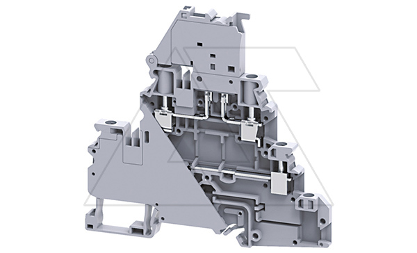 Клемма двухъярусная с держателем предохранителя CYDLF4 /6x94,5mm, винтовая, 4 присоед., 4(max 6)mm2, 10/32A, 500V, серая Клемма двухъярусная с держателем предохранителя CYDLF4 /6x94,5mm, винтовая, 4 присоед., 4(max 6)mm2, 10/32A, 500V, серая