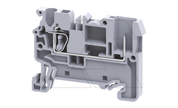 Клемма проходная CX2.5/1B /5x50mm, пружинная, штекерный отвод, 2 присоед., 2,5(max 4)mm2, 24A, 500V, серая Клемма проходная CX2.5/1B /5x50mm, пружинная, штекерный отвод, 2 присоед., 2,5(max 4)mm2, 24A, 500V, серая
