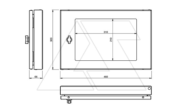 Окно наладное для защиты органов управления на двери щита, 300x460 (ВxШ), сталь, RAL7035, IP55