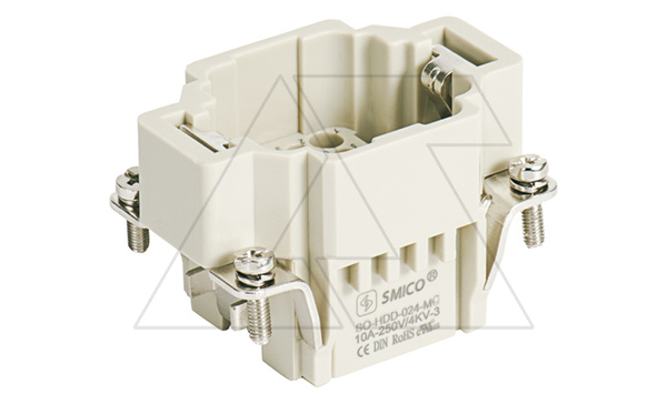 Корпус вставки контактной, размер H6B, тип вилка, 24P+PE, 10A, 250V, обжимной контакт