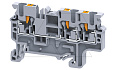 Клемма проходная CP2.5/3 /5x62,5mm, push-in, 3 присоед., 2,5(max 4)mm2, 24A, 1000V, серая от интернет-магазина amperkin.by