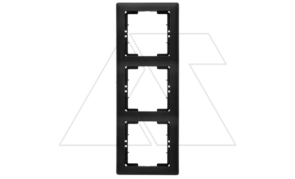 Daria - Рамка 3 поста, к механизмам серии 21, вертикальный монтаж, черный мат
