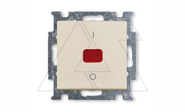 Basic 55 - Выключатель двухполюсный с подсветкой (сл.кость)