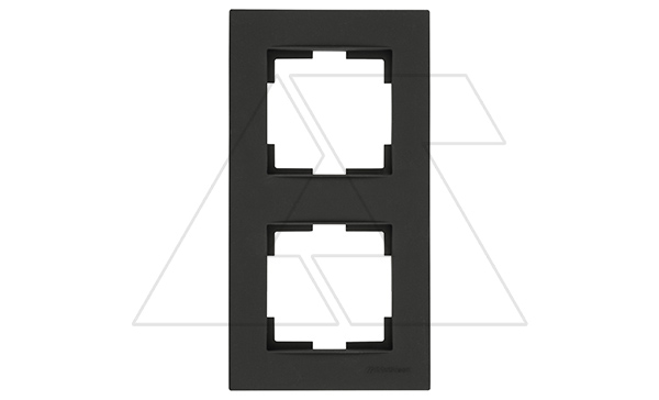 Rita - Рамка 2 поста, вертикальный монтаж, черный мат