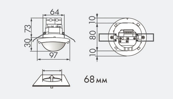 Датчик присутствия B.E.G. PD4-M-DUO-DIM-FC