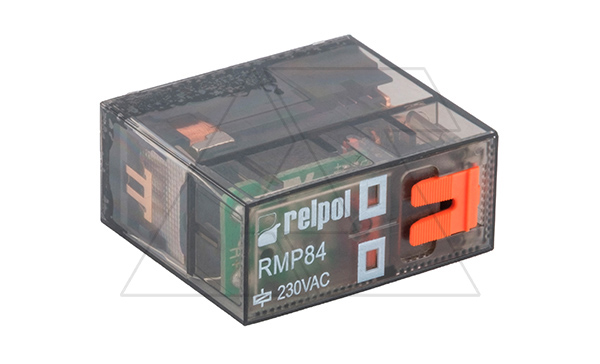 Реле RMP84-2012-25-5024-WTL, 2CO, 8A(250VAC), 24VAC, мех. индикация, тест-кнопка с блокировкой, LED, IP40