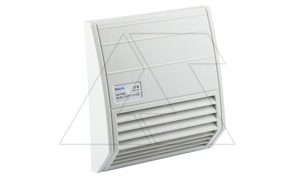 Фильтр-решетка EFF c решеткой снизу, габариты 170x157x40мм, вырез 125x125мм, степень фильтрации 94%, IP55, RAL7035