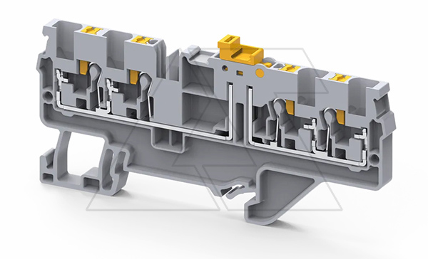 Клемма с ножевым размыкателем CPK2.5/4 /5x84mm, push-in, 4 присоед., 2,5(max 4)mm2, 20A, 1000V, серая