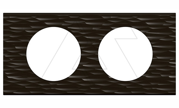 Celiane - Рамка 2 поста CORIAN черный рифленый