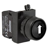 CP-DOD-B-(CA-C1)-IP65  Кнопка черная пластиковая 1НО, вертикальная стрелка