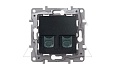 Etika - Розетка RJ11+RJ45 5E UTP (антрацит) от интернет-магазина amperkin.by