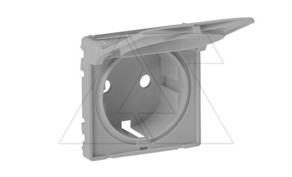 Valena Life - Лицевая панель розетки 2P+E с крышкой, алюминий