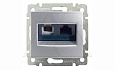 Valena - Розетка двойная RJ 45 кат. 5е UTP + RJ 11, алюминий от интернет-магазина amperkin.by